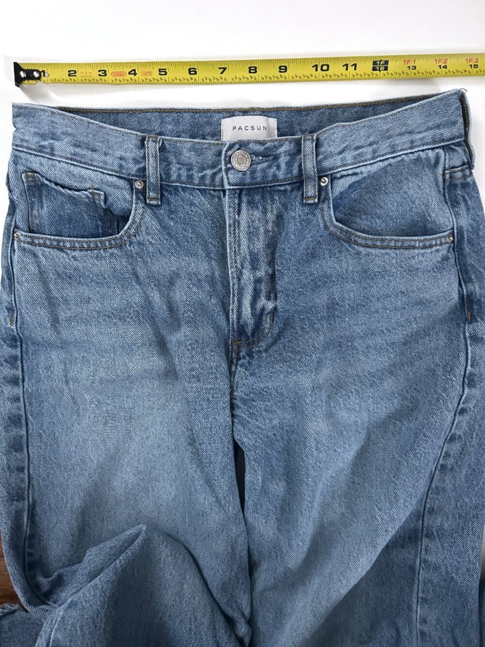 PacSun Lena Low Rise Baggy Jeans Size 26 Wide Leg Y2K Medium Wash Streetwear - Picture 6 of 8